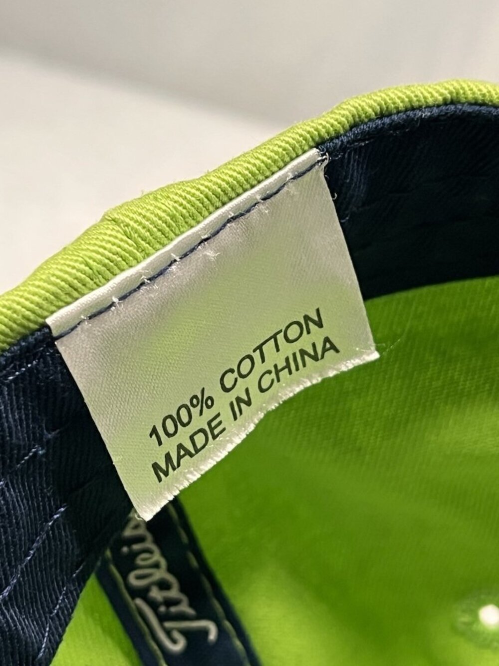 Men’s Titleist Golf Hat Lime Green Foot Joy FJ Strap Back Adjustable Cotton - Picture 8 of 11